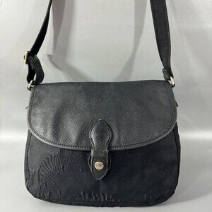 Vintage Longchamp Black Nylon + Leather Shoulder Bag